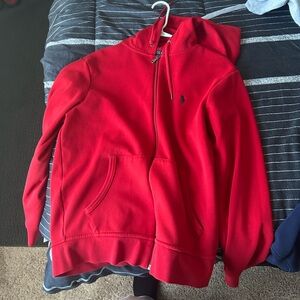 Red polo jacket